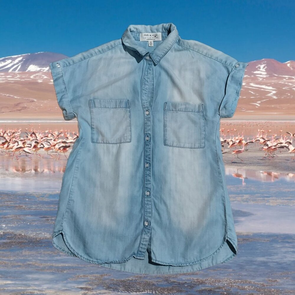 Cloth & Stone Breezy Button Down Shirt Farmcore Summertime - Picture 10 of 10